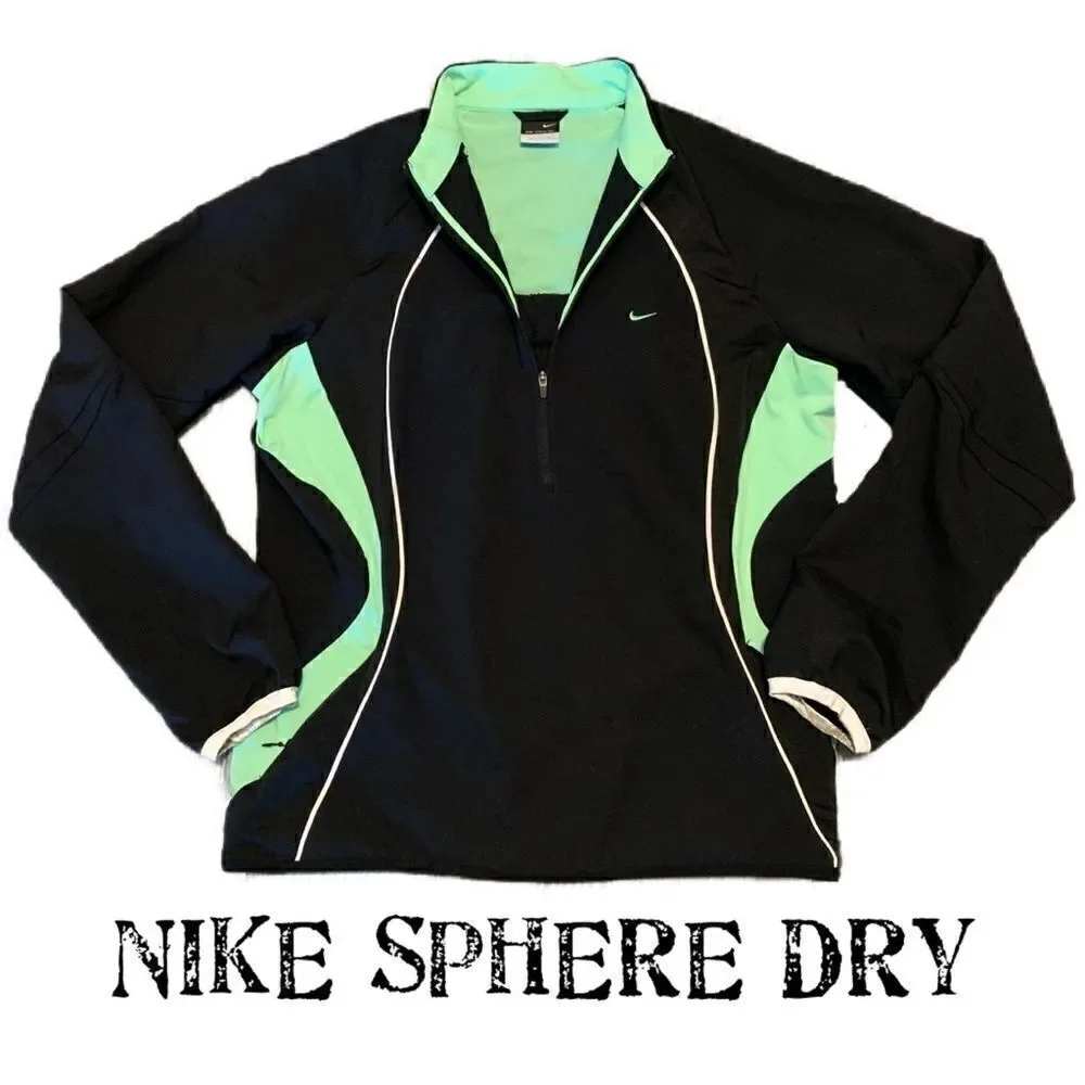 Nike sphere dry black/mint quarter zip pull-over size M